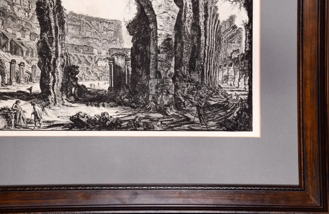 The Roman Colosseum: A Framed 18th Century Etching of the Interior